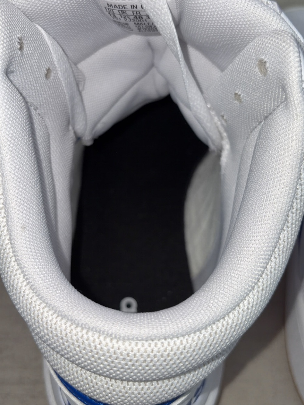 NWT Adidas Men’s 3.0 White & Blue High-Top Sneakers - Picture 7 of 13